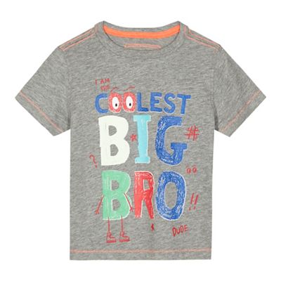Boys' grey 'I am the coolest big bro' t-shirt
